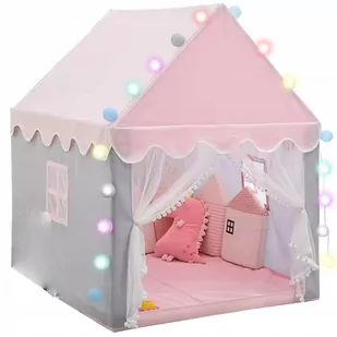 Namiot Domek dla Dzieci Zamek Pałac do Pokoju Ogrodu Domu + Lampki LED Róż - Namioty i tipi dla dzieci - miniaturka - grafika 1