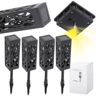 Lampy ogrodowe - LAMPKI SOLARNE lampiony ogrodowe zewnętrzne stojące dekoracyjne 4 sztuki - miniaturka - grafika 1