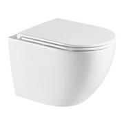 Miski WC - OMNIRES OTTAWA CMW BP OTTAWA COMFORT Bezkołnierzowa miska toaletowa wisząca z deską wolnoopadającą, 54 x 36,5 cm - miniaturka - grafika 1