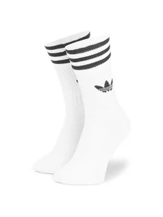Skarpetki męskie - Adidas Zestaw 3 par wysokich skarpet unisex Solid Crew Sock S21489 Biały - grafika 1