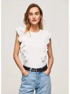 Koszulki i topy damskie - Pepe Jeans Koszulka w kolorze białym - miniaturka - grafika 1