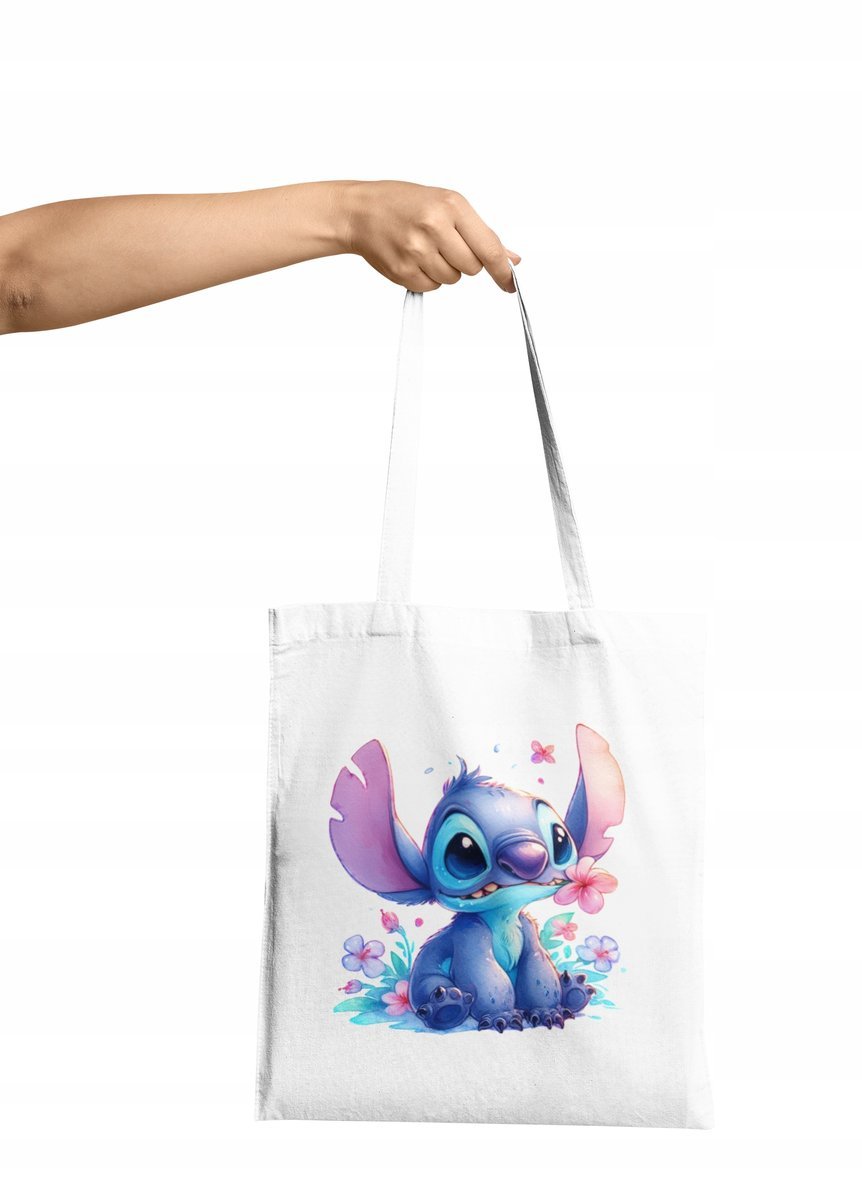 TORBA SHOPPER MATERIAŁOWA NA RAMIĘ,ZAKUPY,SZKOŁY STITCH DUŻY WYBÓR 4 KOLORY