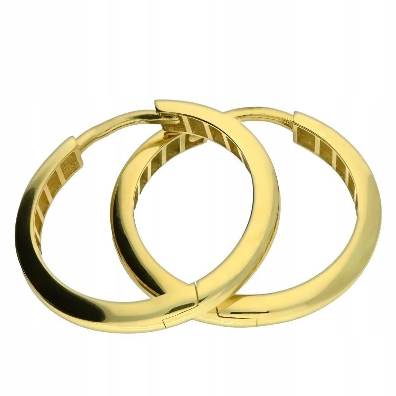 złote kolczyki damskie 585 modne koła kółka 20 mm na prezent 2.98g