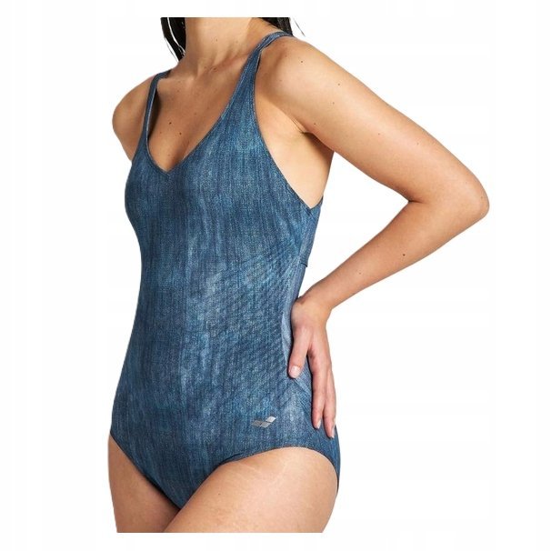Strój Kąpielowy Jednoczęściowy Arena Cleopatra Criss Cross Denim R. 40