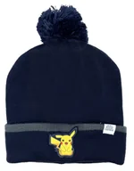 Bielizna nocna - CZAPKA ZIMOWA POKEMON PIKACHU Z POMPONEM GRANATOWA - miniaturka - grafika 1