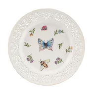 Talerze - Talerzyk deserowy porcelanowy ażurowy 19 cm LEDA IVORY - miniaturka - grafika 1