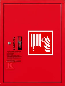 Hydrant DN52 zawieszany z kołyską, wąż 20, zamek patent, RAL 3000 - Sprzęt przeciwpożarowy - miniaturka - grafika 1