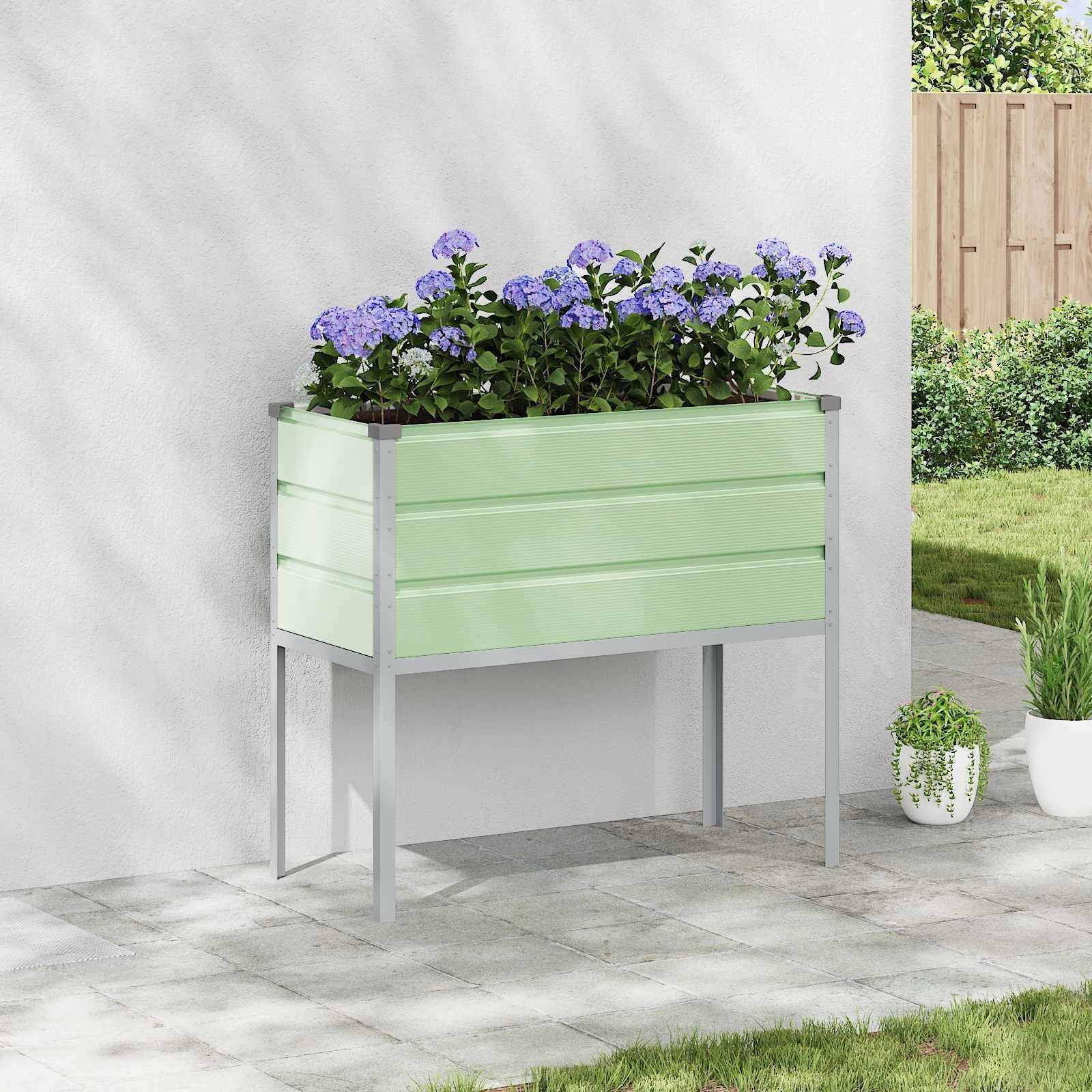 vidaXL Donica Pastelowa zieleń 100 x 45 x 90 cm Stal Galwanizowana