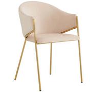 Krzesła - Krzesło Glamour beżowe DC-890 welur, złote nogi - miniaturka - grafika 1