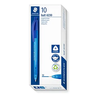 STAEDTLER 4230 M-3 wysuwany długopis tęczowy - niebieski (pudełko 10 szt.) - Długopisy - miniaturka - grafika 1