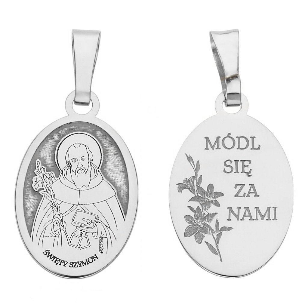 Medalik srebrny Ag 925 rodowany Św. Szymon MDC035R