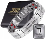 Bransolety męskie - Tytanowa Bransoleta Bransoletka Męska Magnetyczna Duża Moc Czysty Tytan - miniaturka - grafika 1