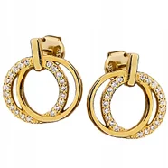 Srebrne kolczyki pozłacane 925 ringi z cyrkoniami