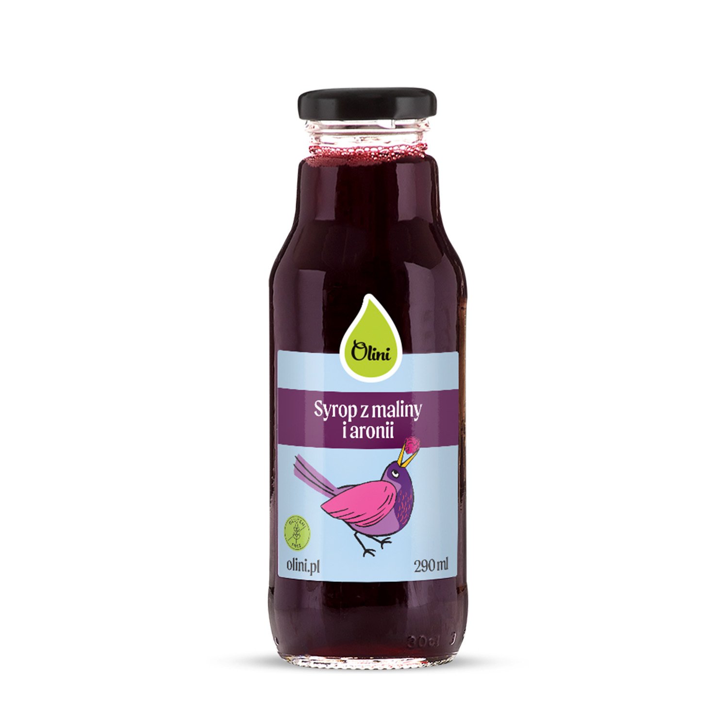 Syrop z malin i aronii dla dzieci 100% naturalna owocowa mieszanka Olini