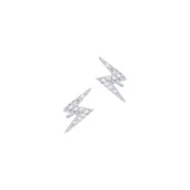 Kolczyki - Srebrne Kolczyki 925 Błyskawica Pioruny Cyrkonie - miniaturka - grafika 1