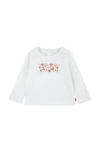 Levi's longsleeve bawełniany niemowlęcy kolor biały - Bluzki dla niemowląt - miniaturka - grafika 1