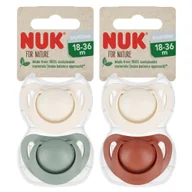 Smoczki uspokajające - NUK Smoczek uspokajający 18-36m For Nature mix - miniaturka - grafika 1
