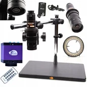 Mikroskopy i lupy - ZESTAW MIKROSKOP CYFROWY LUTOWANIE WYSIĘGNIK OŚWIETLACZ 56LED KAMERA ROSFIX - miniaturka - grafika 1