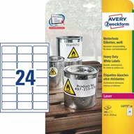 Etykiety do drukarek - Avery Zweckform Heavy Duty A4 63,5 x 33,9 mm - miniaturka - grafika 1