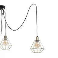 Oprawy, klosze i abażury - LAMPA wisząca KET560 industrialna OPRAWA metalowy ZWIS pająk spider klatki złote czarne - miniaturka - grafika 1