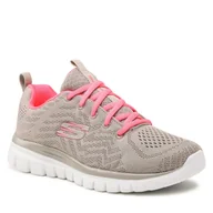 Buty sportowe damskie - Skechers Buty Get Connected 12615/GYCL Gray/Coral - miniaturka - grafika 1