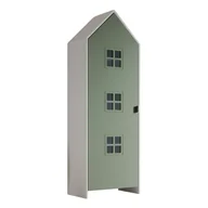 Szafy i szafki dla dzieci - Biało-zielona szafa dziecięca z litego drewna sosnowego 37x172 cm Casami Bruges – Vipack - miniaturka - grafika 1
