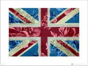 Plakaty - Plakat, Union Flag Flowers, 40x30 cm - miniaturka - grafika 1
