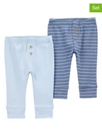 Spodenki dla niemowląt - carter's Spodnie dresowe (2 pary) w kolorze błękitno-niebieskim - miniaturka - grafika 1