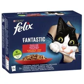 Mokra karma dla kotów - Purina Felix Fantastic Fantastic Wiejskie Smaki w galaretce kurczak/wołowina/królik/jagnięcina saszetki 12x85g - miniaturka - grafika 1