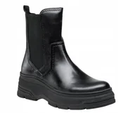 Botki damskie - MARCO TOZZI CZARNE DAMSKIE LAKIEROWANE BOTKI ZA KOSTKĘ 41 6AA - miniaturka - grafika 1