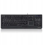 Klawiatury - przewodowa Perixx PERIBOARD-313 podświetlana, touchpad, 2x hub USB, czarna 11445 - miniaturka - grafika 1