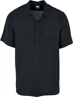 Koszule męskie - Urban Classics Męska koszula Viscose Camp Shirt Black XXL, czarny, XXL - grafika 1