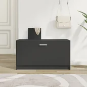 Ławki do przedpokoju - Lumarko Ławka z miejscem na buty, czarna, 80x24x45 cm - miniaturka - grafika 1