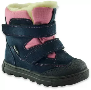 Buty dla dziewczynek - Dziewczęce śniegowce Renbut 12-1564 Granat-Róż - grafika 1