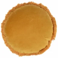 Poduszki dekoracyjne - Poduszka okrągła Ochra z frędzlami 40 cm - miniaturka - grafika 1