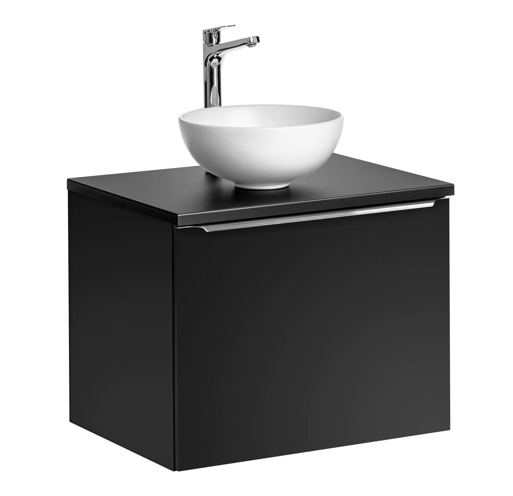 Szafka wisząca z umywalką, Santa Fe, 60x46x46 cm, czarny, mat