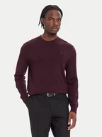 Swetry męskie - Calvin Klein Sweter LV04LB305G Bordowy Regular Fit - miniaturka - grafika 1