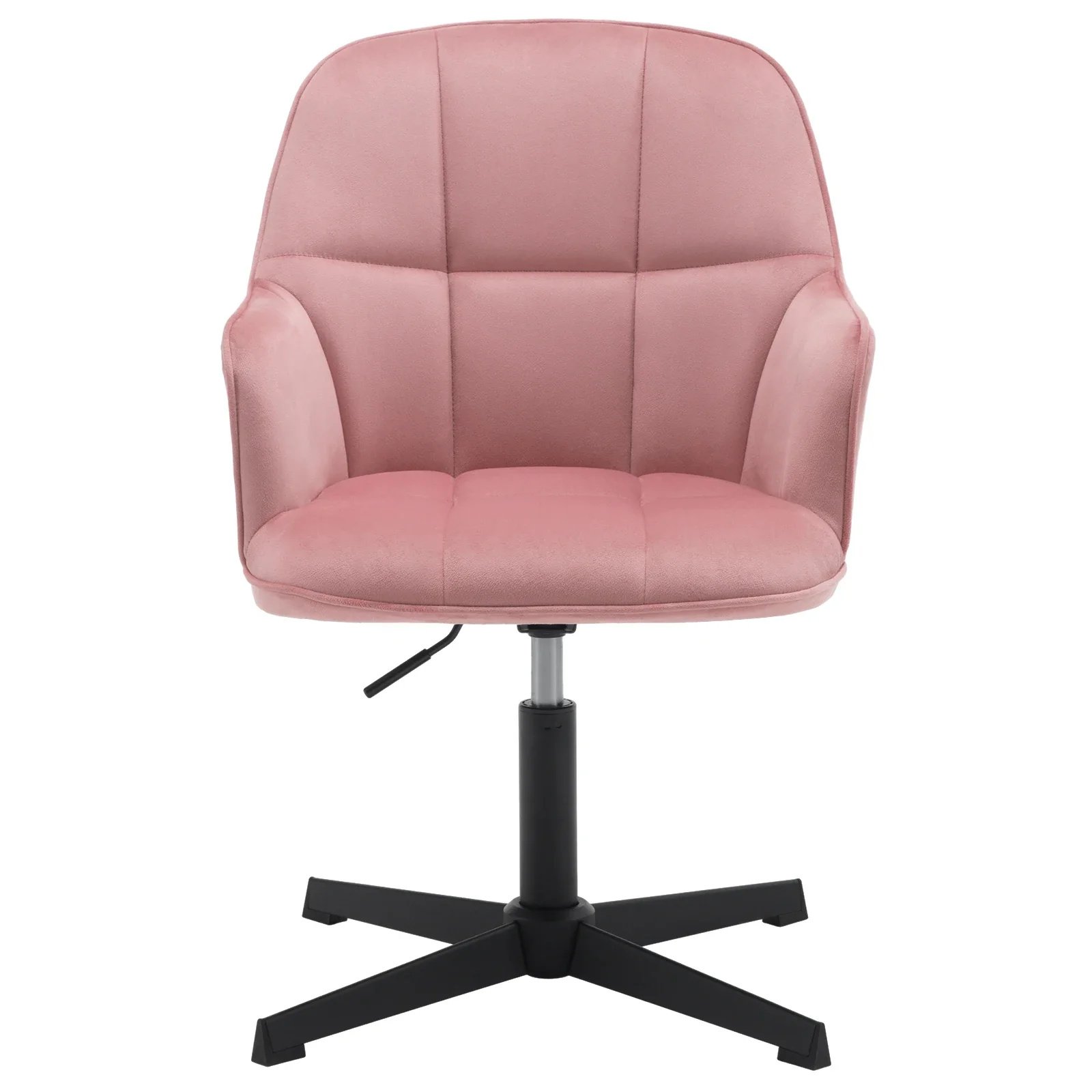 Bukkitbow - obrotowy fotel biurowy - ergonomiczny fotel biurowy - welurowy fotel z metalową ramą - różowy