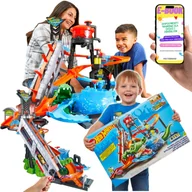 Zabawki konstrukcyjne - HOT WHEELS Mega Myjnia Atak Krokodyla AUTKO Color Shifters PREZENT DLA CHŁOPCA NA URODZINY ŚWIĘTA + EBOOK - miniaturka - grafika 1