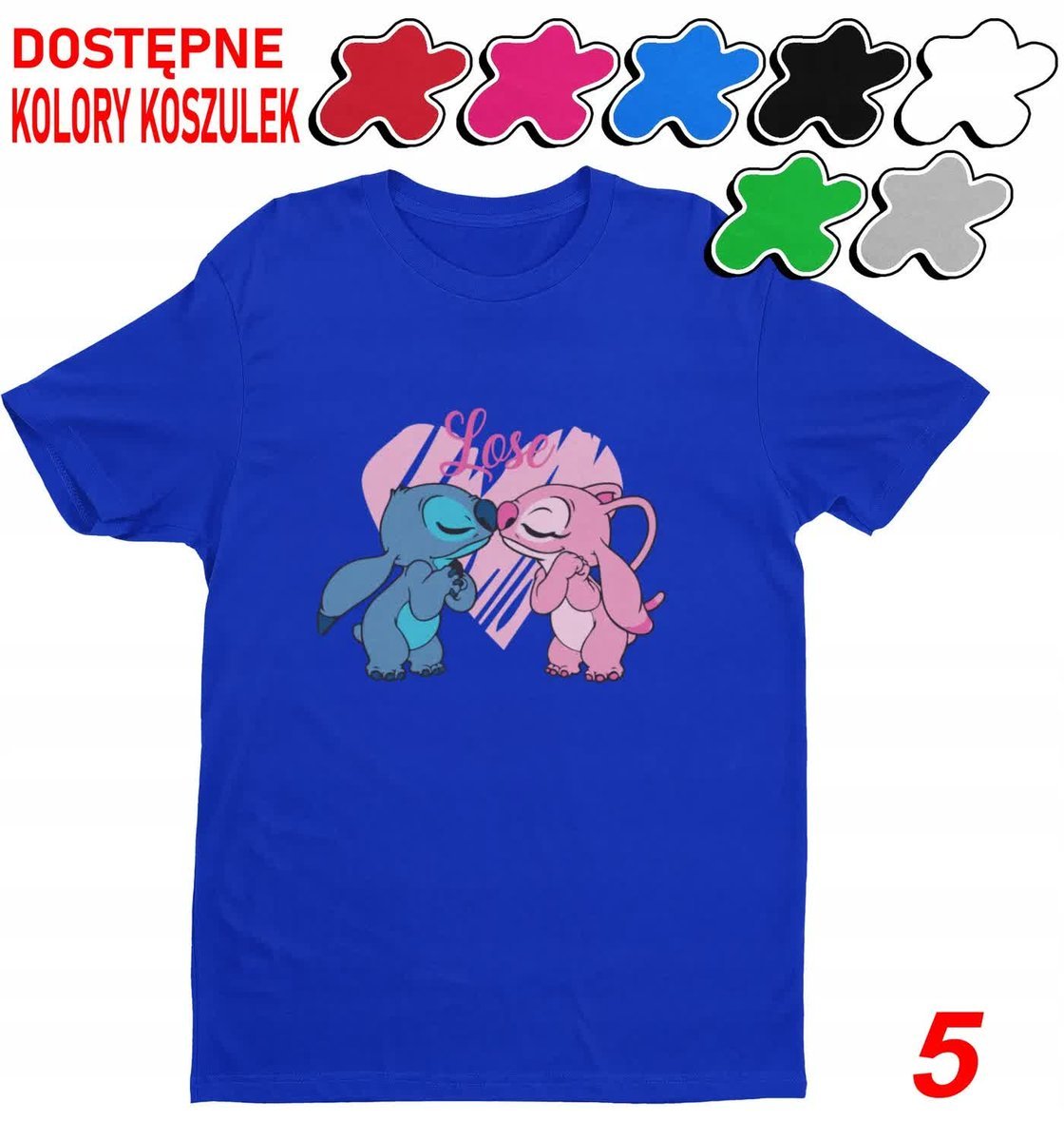 Koszulka Dziecięca Z Nadrukiem Dla Fana Stich Angel Słodziak -L 146-152