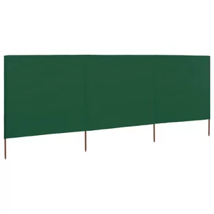 vidaXL Parawan 3-skrzydłowy z tkaniny, 400 x 120 cm, zielony - Markizy - miniaturka - grafika 1
