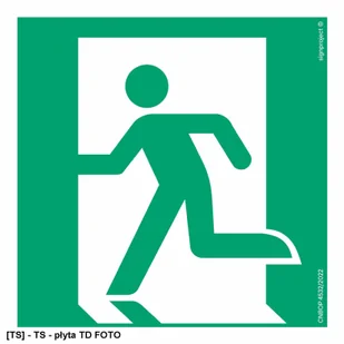 SIGNPROJECT AE001 - Wyjście ewakuacyjne lewostronne 350x350 - Tablice BHP - miniaturka - grafika 1
