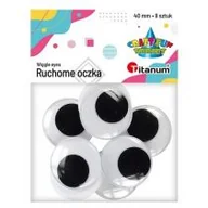 Zabawki kreatywne - Oczy bez kleju i rzęs 40mm 8szt - Titanum - miniaturka - grafika 1