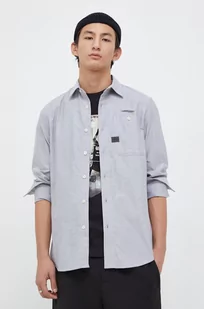 G-Star Raw koszula bawełniana męska kolor szary slim z kołnierzykiem klasycznym - Koszule męskie - miniaturka - grafika 1