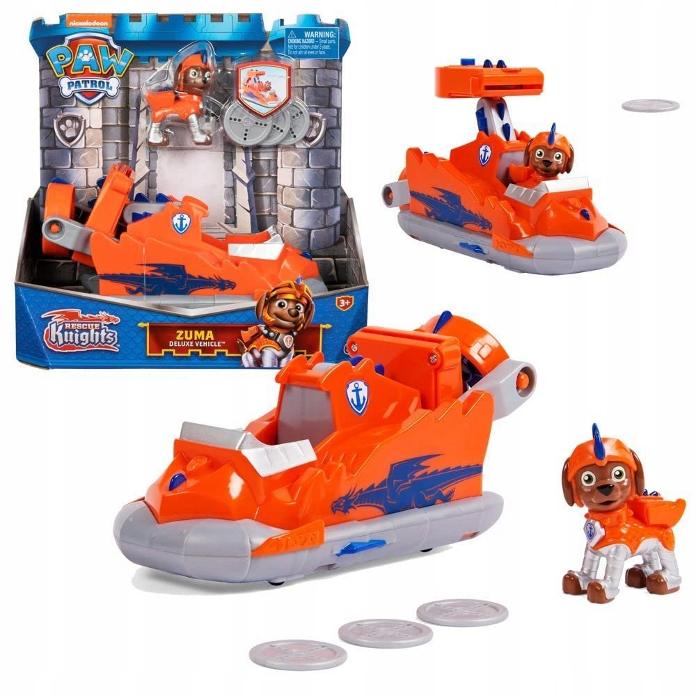 PAW PATROL Wybór pojazdów Rescue Knights Deluxe samochody z figurkami, fi