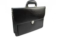 Teczki i aktówki - Męska Aktówka CAVALDI Ze Skóry Ekologicznej B027 CZARNA - miniaturka - grafika 1