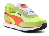 Sneakersy damskie - Puma future rider cut-out vintage wns 384861-01 yellow alert-dragon fire - miniaturka - grafika 1