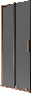 Mexen Velar L parawan nawannowy 2-skrzydłowy rozsuwany 85 x 150 cm, grafit, miedź szczotkowana - 896-085-003-41-65 - Parawany nawannowe - miniaturka - grafika 1