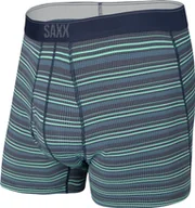 Majtki męskie - SAXX Bokserki męskie SAXX QUEST BOXER BRIEF FLY GREEN SUNRISE STRIPE S - miniaturka - grafika 1