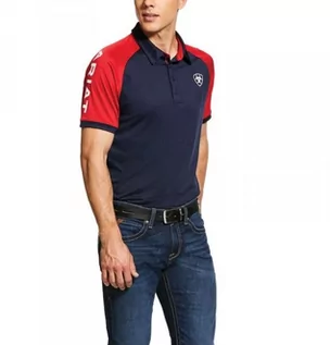 Koszulki jeździeckie - Ariat Koszulka męska TEAM 3.0 SS POLO SS21 - navy - grafika 1